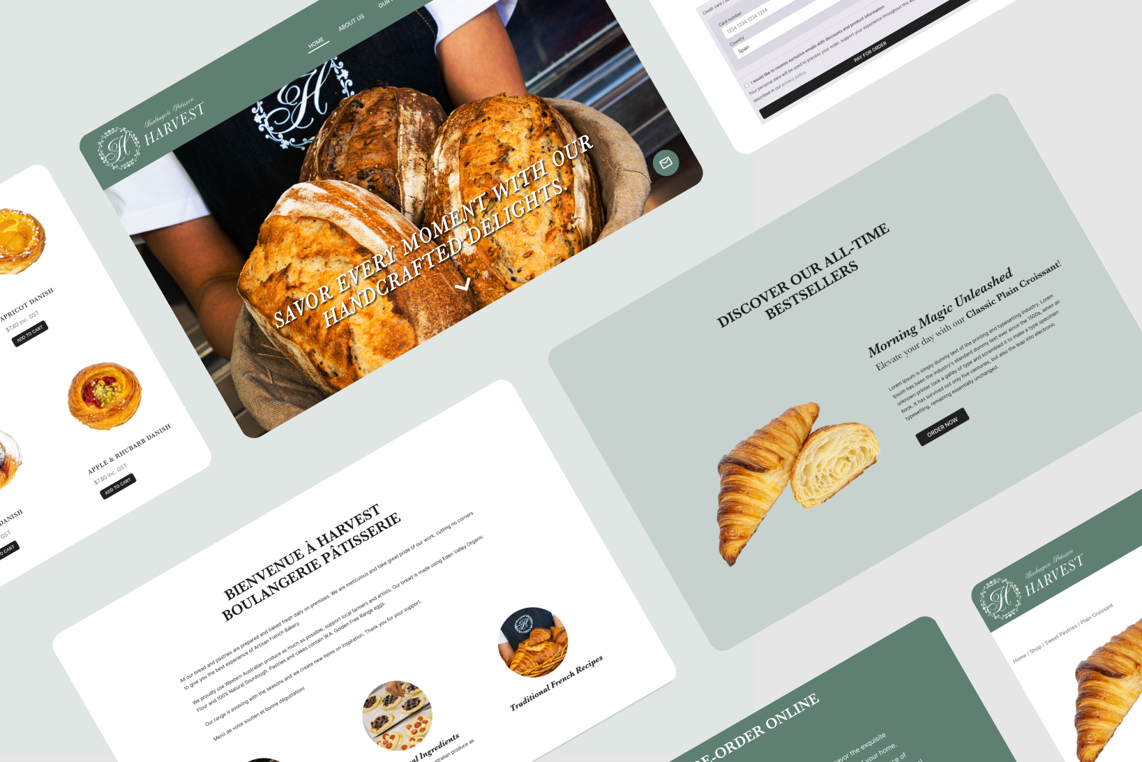 Harvest Boulangerie Patisserie Website Mockup